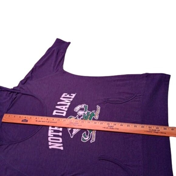 Pro Edge Hooded Short Sleeve Notre Dame Tee in Heather Blue Size Juniors XL - Picture 6 of 8